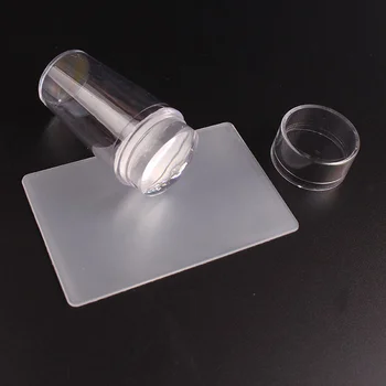 1 комплект прозрачной силиконовой печати 2,8 см с художественным тиснением для ногтей на крышке, штамповочный скребок, пластина для маникюра, инструмент для печати своими руками