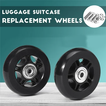 1 Пара Вращающихся колес для багажа Замена Инструментов Малошумные Резиновые Поворотные колеса для чемодана Ремонтные комплекты