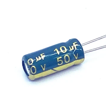 110 шт./лот 50 В 10 МКФ алюминиевый электролитический конденсатор размер 4 *7 10 МКФ 20%