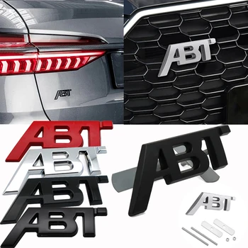 3D Металлический Логотип ABT Передняя Решетка Значок на Боковом Крыле Эмблема Заднего Багажника Багажника Автомобильная Наклейка для VW Audi A3 A4 A5 A6 A7 A8 Q3 Q5 Q7 TT RS
