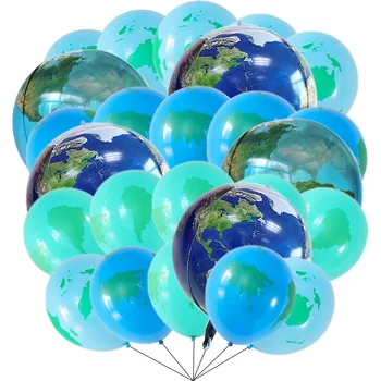 53 шт Воздушные шары Земли 4D Карта мира Фольгированные воздушные шары Карта мира Латексные воздушные шары Тема Путешествия Космическая Тематическая вечеринка Украшения Ко Дню Земли