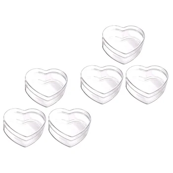 6 Шт Маленькие контейнеры для конфет Пластиковые Очаровательные футляры в виде сердечек для вечеринок в форме лакомств оптом