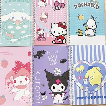 6шт Sanrio Notebook Hello Kitty Kuromi Coil Books, Студенческий портативный блокнот, планировщик, записная книжка, Офисные Школьные канцелярские принадлежности