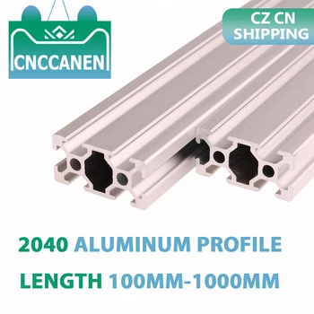 CZ CN Доставка 2шт 2040 Алюминиевый экструзионный профиль длиной 100-1000 мм, анодированный по европейскому стандарту для деталей 3D-принтера с ЧПУ DIY