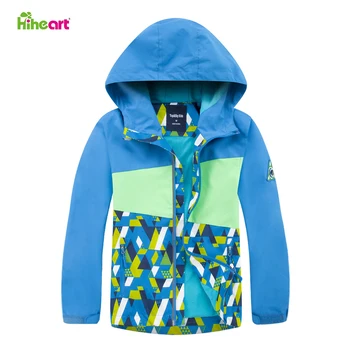 HIHEART от 4 до 12 лет, куртки для мальчиков и девочек с сетчатой подкладкой, водонепроницаемая Весенне-осенняя ветровка, детские куртки, спортивная одежда на открытом воздухе, Верхняя одежда