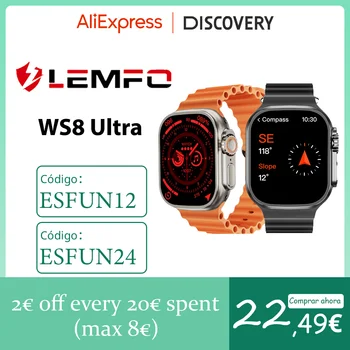 Lemfo Смарт-часы Ultra 8 Серии WS8 8 Для Мужчин Женщин Bluetooth Вызов Беспроводная Зарядка Смарт-часы 2023 HD Дисплей NFC Замок Доступа К Двери