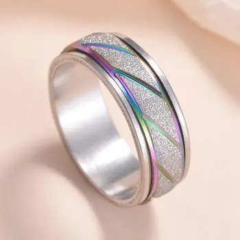 MeMolissa Вращающееся Парное кольцо из титановой стали, Многофункциональные Ювелирные изделия, модные кольца-прядильщики 8 мм для мужчин и женщин