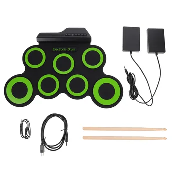 Midi Тренировочный барабан Электрический складной Джазовый Электронный набор для ручного свертывания Музыкальный инструмент USB Детские развивающие игрушки Барабаны музыкальные