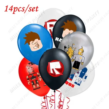 Rob Latex Balloons 12-дюймовый баллон с пиксельным покрытием Happy Birthday Decoration Girl Balloon Set Kids Air Globos Supplies