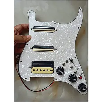 SSH Предварительно Подключенный Комплект Накладок для Гитары Strat Многофункциональный Переключатель со Звукоснимателями Zebra Mini Humbucker Высокой Мощности DCR Fit Fender Guitar