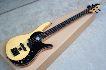Taiji 4-струнная активная электрическая бас-гитара Yinyang с пламенным кленовым верхом, предлагаем на заказ
