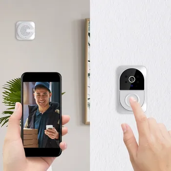 Wifi-Камера Smart Video Doorbell С 2-Полосным Звуком, Функцией Обнаружения движения Pir, Ночными Оповещениями В режиме реального времени, Простым Звонком Устройств Smart Home
