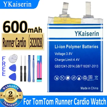 YKaiserin Аккумулятор 322028 600 мАч для TomTom Runner Cardio Watch Аккумулятор Новый Литий-Полимерный Аккумулятор для Подзарядки Bateria + Бесплатные Инструменты