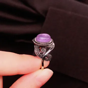 Горячее новое кольцо с синтетическим аметистом, европейское и американское ретро, тайское серебряное кольцо с бриллиантом, серебряные украшения для рук