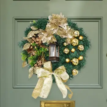 Декор в виде гирлянды, приветственный Рождественский венок для вечеринки у входной двери дома