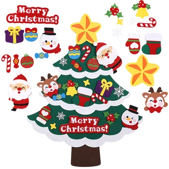 Дети своими руками Фетровая Рождественская елка Веселые Рождественские украшения для дома 2023 Рождественские украшения Navidad 2024 Новогодние подарки Рождественская елка