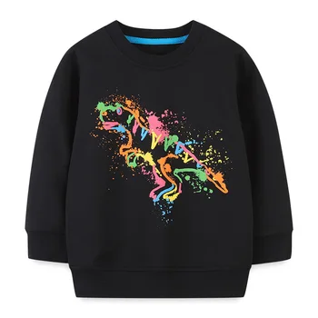 Детская одежда, осенне-зимняя толстовка для мальчиков, футболка с длинным рукавом, Детские свитшоты для мальчиков, Дизайнерский пуловер с граффити для девочек