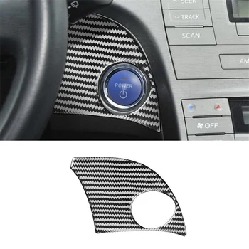 Для Toyota Prius 2009-2015 Кнопка включения двигателя из углеродного волокна, Отделка крышки, Наклейки для интерьера, аксессуары