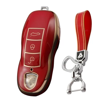 Защитный чехол для автомобильных ключей из ТПУ для Porsche 718 911 Panamera Cayenne с 3 кнопками Smart Key Holder