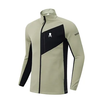 Зимний мужской свитер для гольфа, высококачественная куртка для гольфа на молнии, осенние повседневные рубашки для гольфа с длинным рукавом и защитой от усадки