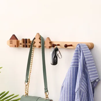 Индивидуальность Настенная вешалка для одежды из массива дерева, настенная вешалка для сумок, вешалки для европейской мебели, бытовая мебель для прихожей и крыльца