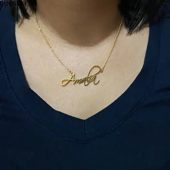 Индивидуальный модный тренд Персонализированное женское именное ожерелье из нержавеющей Стали, Высококачественные ювелирные изделия Оптом