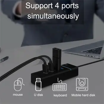 Концентратор USB-разветвитель для расширения USB-порта 4-портовый USB 2.0-концентратор с кабелем, мини-концентратор, разъем-разветвитель, кабель-адаптер для автомобильного радиоприемника