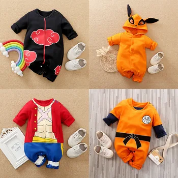 Костюм для маленьких девочек и мальчиков, одежда из аниме, комбинезон для новорожденных, детский комбинезон для косплея Луффи Акацуки Вегета, костюм на Хэллоуин для малышей 0-18 м