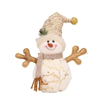 Круглая шляпа Кукла-снеговик Рождественские украшения Плюшевая меховая остроконечная шляпа Кукла-снеговик Кукла Рождественский подарок