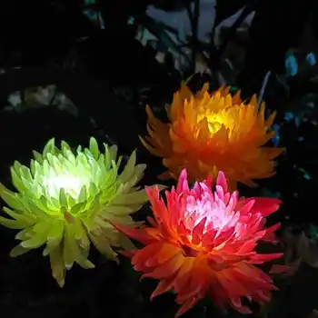 Лампа с солнечной хризантемой, Искусственный Газон во внутреннем дворе, Свет с подключением к земле, Украшение сада, Ландшафтная лампа