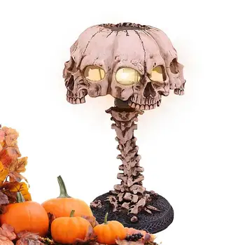 Лампа с черепом на Хэллоуин Креативная Настольная лампа с черепом из смолы, Светящийся Ночник С Черепом, Украшение для рабочего стола в Домашнем Офисе, Украшение на Хэллоуин