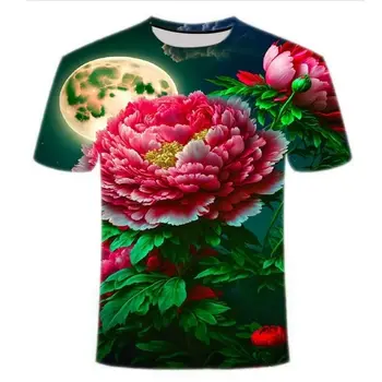 Летняя мужская футболка Horror Flower Personality, хит продаж, О-образный вырез, 3D Hd, модная креативная высококачественная рубашка в стиле хип-хоп с коротким рукавом
