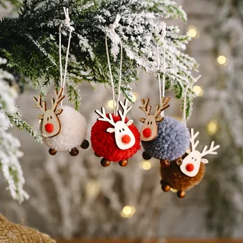 Милый Плюшевый Олень, Подвеска, Декор для Рождественской елки, Подвесные украшения, Рождественское украшение, Рождественский Новогодний подарок для Рождественской вечеринки