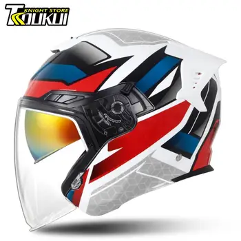 Мотоциклетный шлем GSB, мужской мотоциклетный полушлем, двухобъективные полушлемы для скутеров, Женские мотошлемы для скоростного спуска, внедорожные шлемы 4 сезона