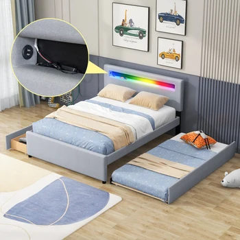 Мягкая кровать для хранения вещей, кровать-платформа размера 