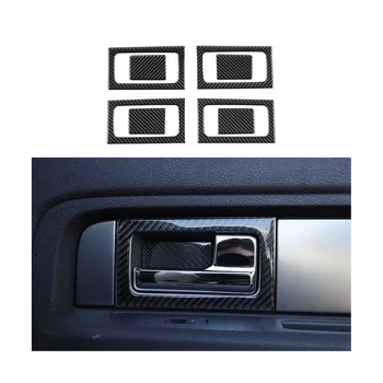 Наклейки для внутренней отделки дверной ручки автомобиля для Ford F150 2009-2014 Аксессуары - Мягкое углеродное волокно