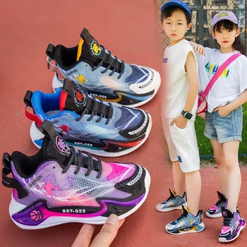 Новые модные кроссовки для детей, повседневная спортивная обувь, детская баскетбольная обувь, кроссовки для мальчиков и девочек