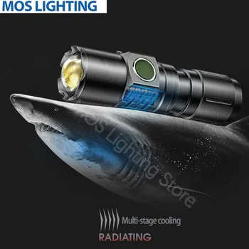 Новый мини-фонарик с сильным светом, трехскоростной белый лазерный дистанционный тактический фонарь, наружный водонепроницаемый телескопический зум