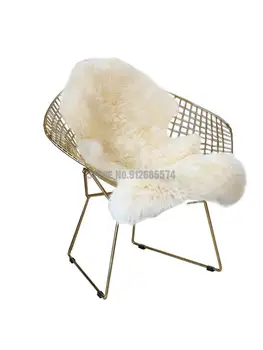 обеденный стул ins из кованого железа nordic с сетчатой красной спинкой, простой стул для переодевания и макияжа, металлический стул из золотой полой проволоки