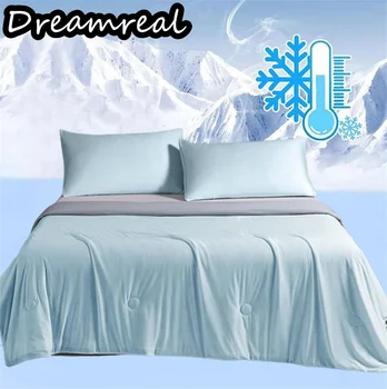 Охлаждающие одеяла Dreamreal, Кондиционер, Стеганое одеяло, легкое летнее одеяло с ощущением прохлады, Гладкое стеганое одеяло, дышащее 200x220.