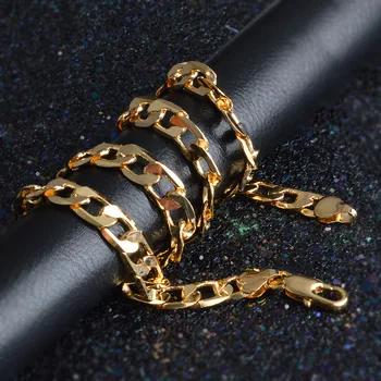 Популярное позолоченное ожерелье для благородных женщин 6 мм 20 дюймов, женские модные украшения, подарки подруге и друзьям