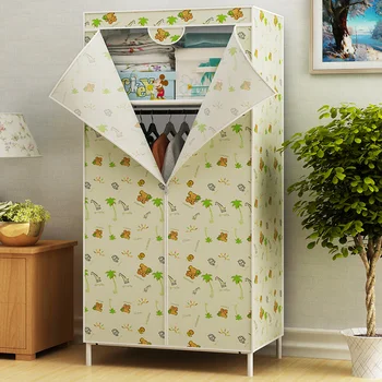 Простой тканевый шкаф для одежды Тканевый подвесной шкаф в сборе Современная простота Пылезащитная ткань Нетканый шкаф для спальни Домашний декор