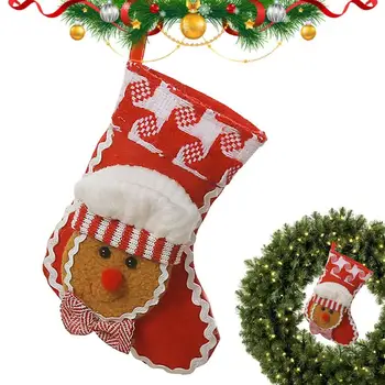 Рождественские чулки с подвеской в виде автомобиля, Подвесные носки с плюшевыми манжетами, Персонализированный Подарочный пакет, украшения для чулок, Сезонное украшение камина