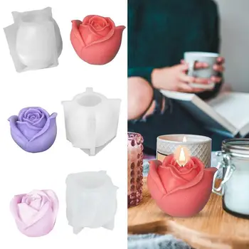 Розовая Свеча Силиконовая Форма 3D Flower Series Принадлежности Для Изготовления Свечей Diy Handmade Rose Candle Домашнее Украшение для Гипсовой Формы
