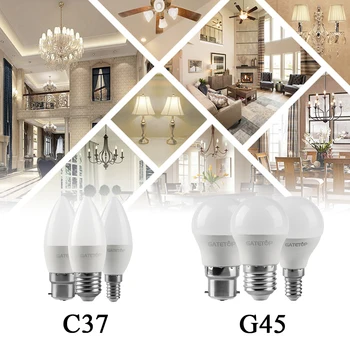 Светодиодные лампы для Гольфа 10ШТ Светодиодные лампы Энергоэффективные G45 B22 E14 E27 3W-7W AC230V AC120V 3000K/4000K/6000K Для Украшения дома