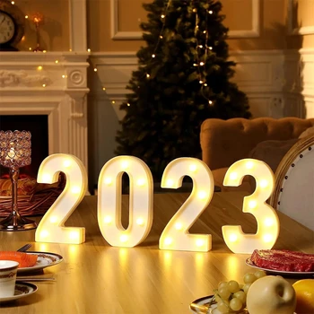 Светодиодный ночник с буквами 0-9, цифровая настольная лампа, украшение для вечеринки по случаю Дня рождения, Годовщина Свадьбы, Рождественские принадлежности, Новый год