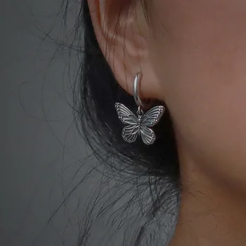 Серьги-бабочки в Гонконгском стиле, ретро-индивидуальность, Европейская и американская мода, изящество, потертые серьги, Модное простое ухо C