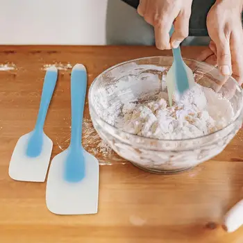 Силиконовая лопатка Полупрозрачный инструмент для выпечки, лопатка для выпечки сливочного масла, Термостойкий скребок для приготовления пищи, антипригарная лопатка для смешивания