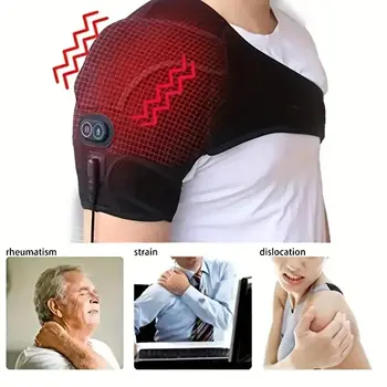 Снимает усталость шеи и плеч с помощью нагревательного вибромассажера! Портативный обогреватель для облегчения мышц рук