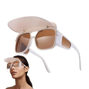 Солнцезащитные очки с солнцезащитным козырьком Для женщин, Солнцезащитные очки с полями, солнцезащитные очки, забавные водонепроницаемые велосипедные очки, Съемный солнцезащитный козырек для
